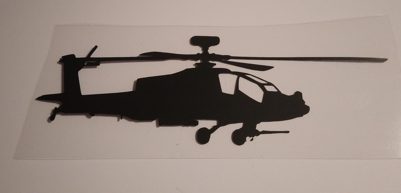 Vinyl Decal for Window – Military Helicopter
