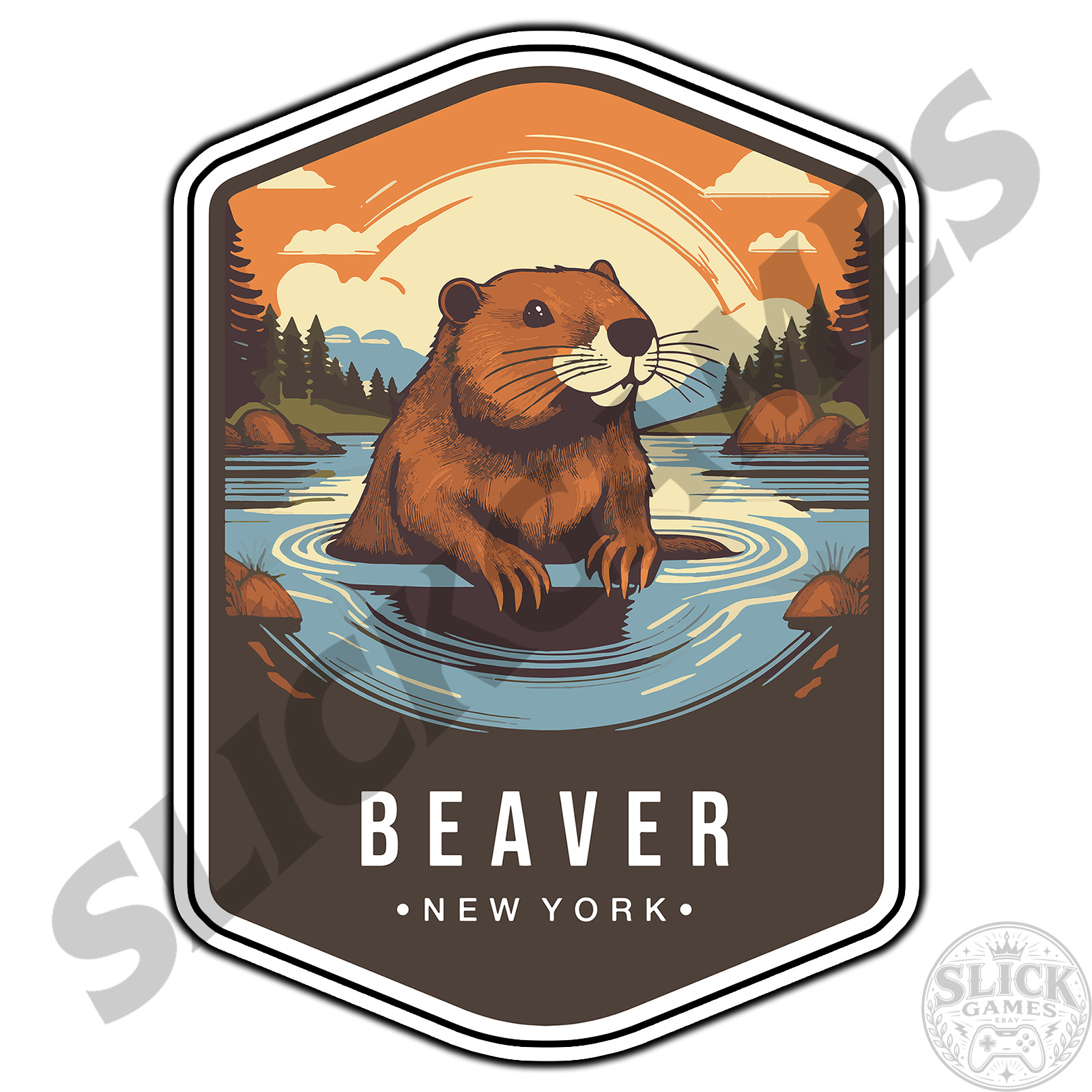 Beaver New York State Animal Travel #1 Sticker Waterproof Vinyl Decal Die-Cut