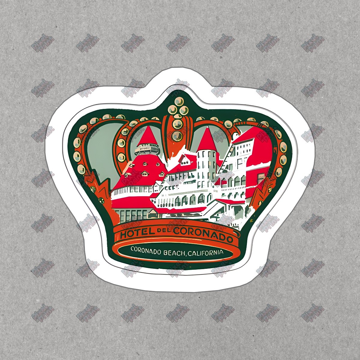 Vintage Hotel Del Coronado Crown Vinyl Sticker California Beach #640400
