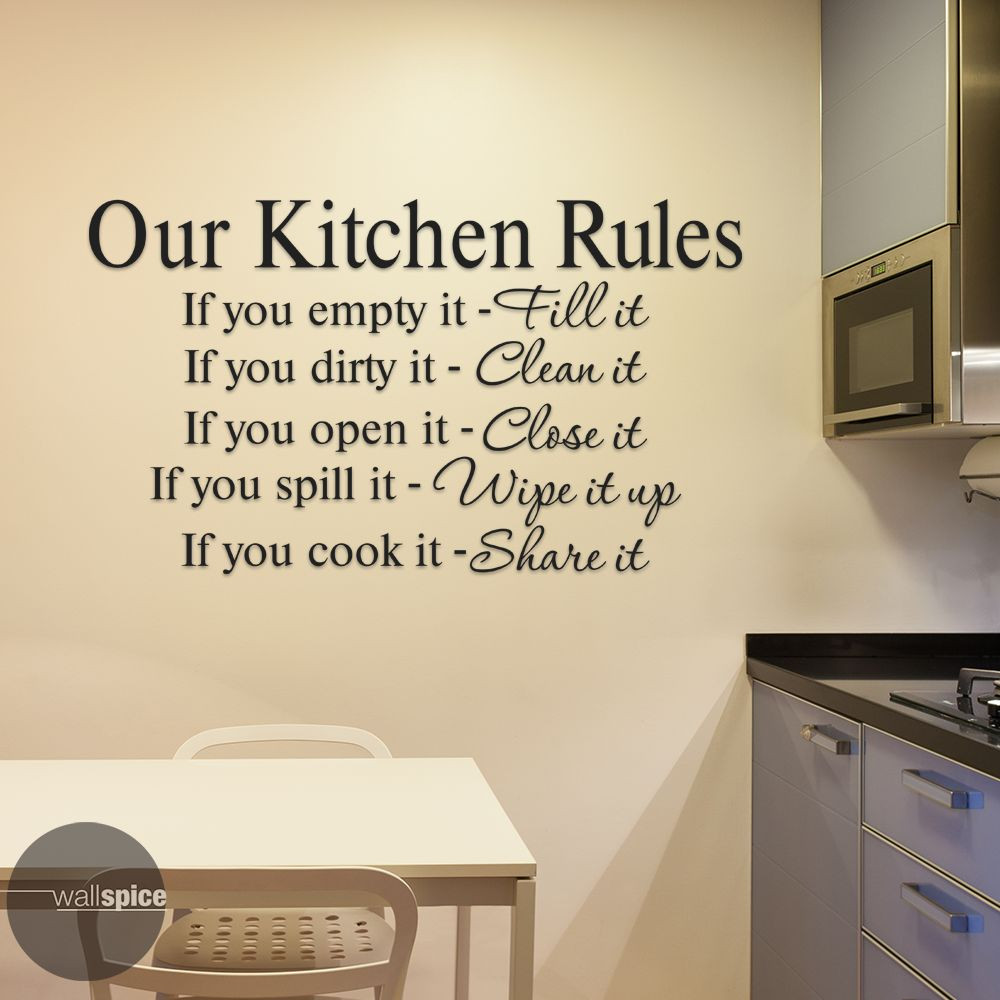 Our Kitchen Rules Vinyl Wall Decal Sticker