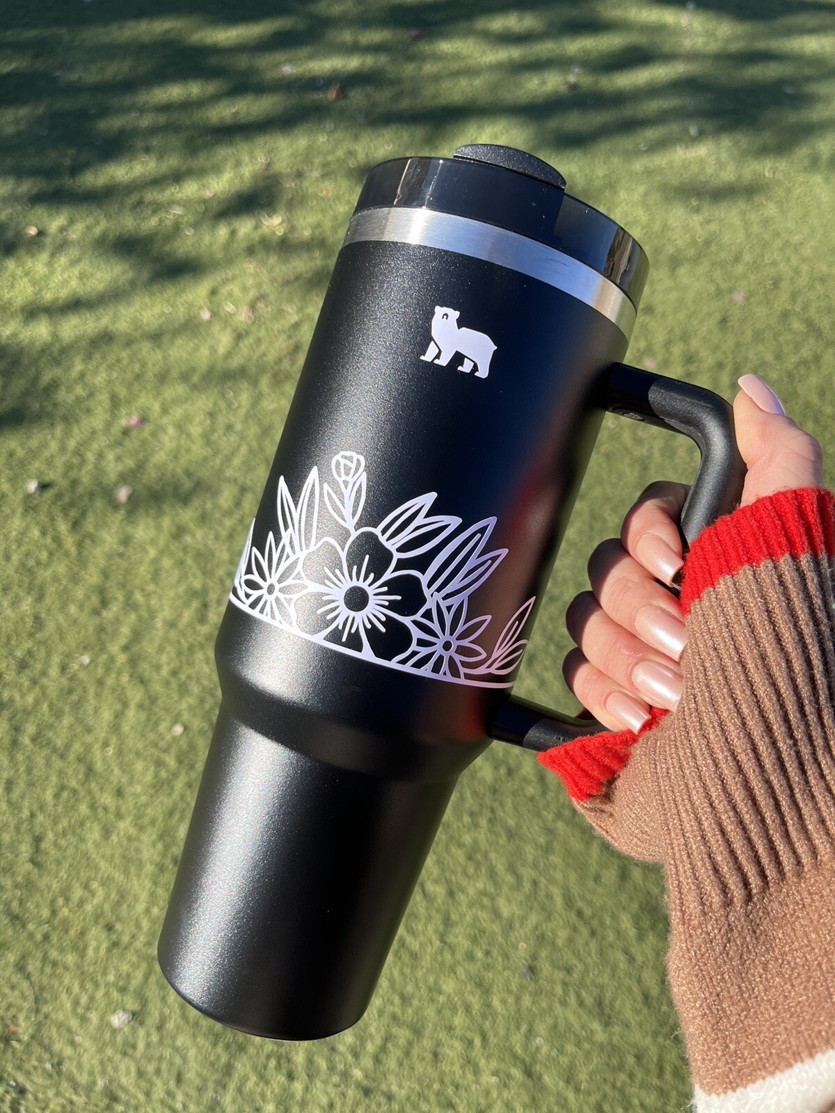 1x Piece Decal Accessories For Stanley Tumbler Flower 40oz 30oz Vinyl Sticker