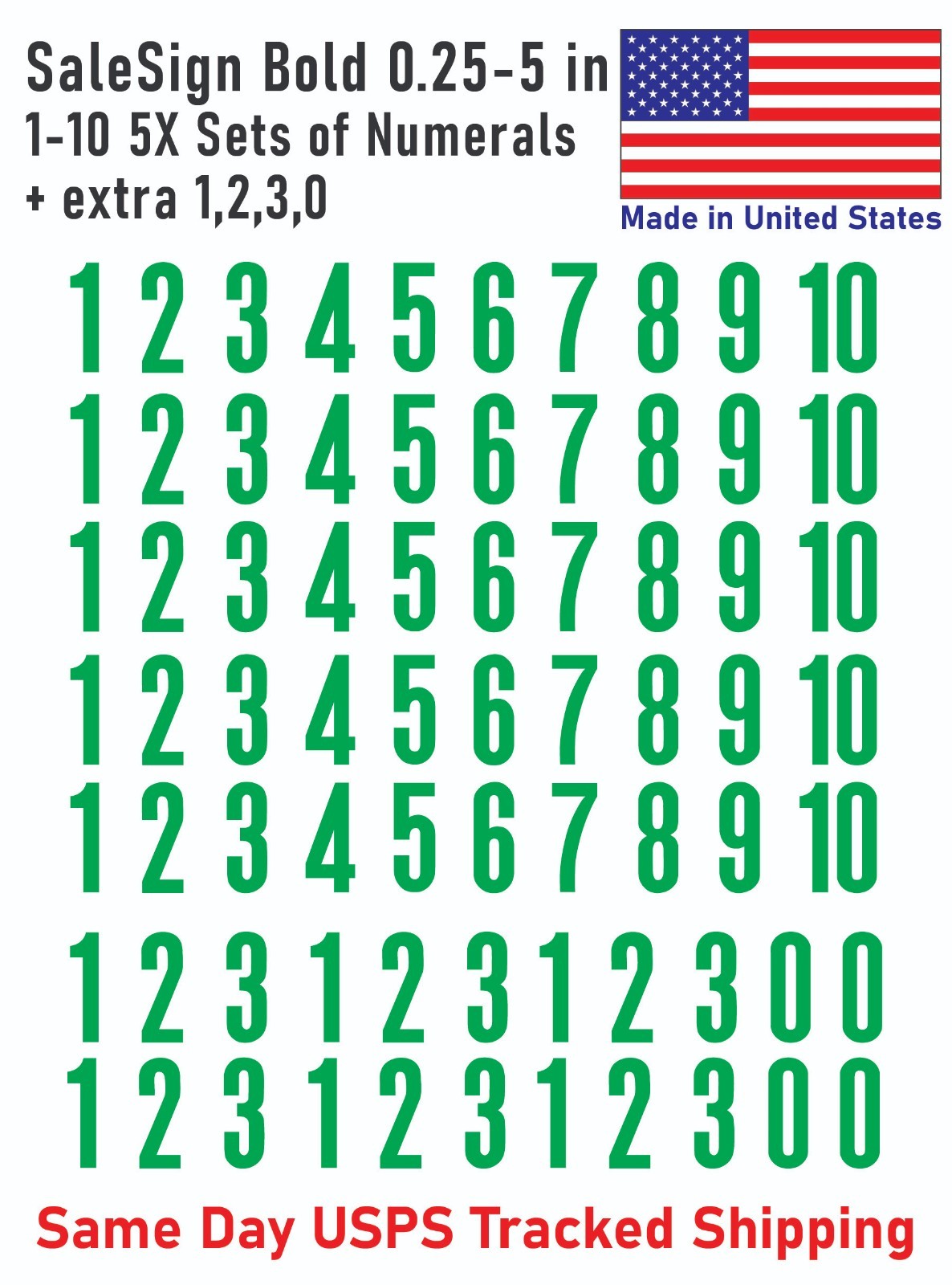 1-10 5x+ Sale Sign Outdoor Vinyl Decal Numbers for Address Mailbox Doors Lockers