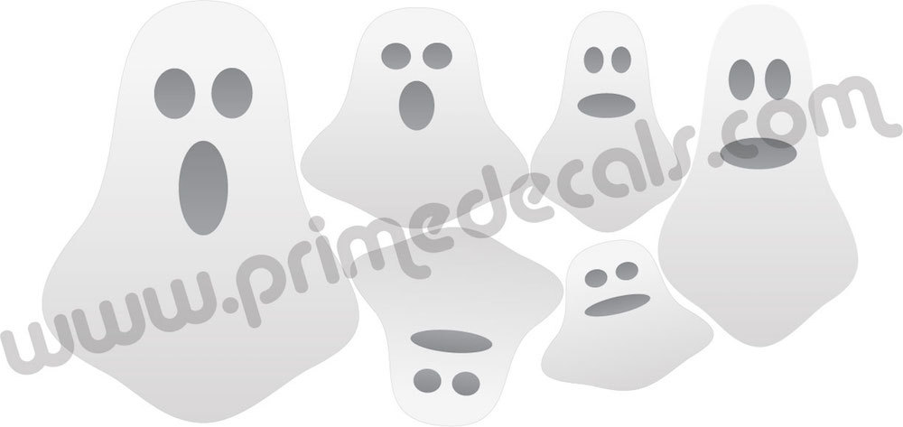 Halloween Ghosts Wall Decals Wallpaper Scary Seasonal Decorations Vinyl, h07