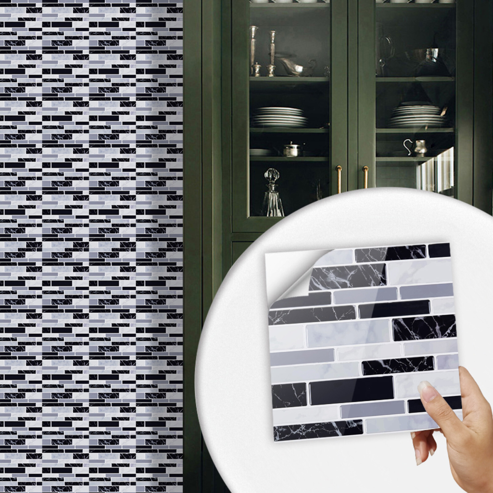 20/30x Self Adhensive Wall Panel Tile Waterproof Wall Sticker Kitchen Backsplash
