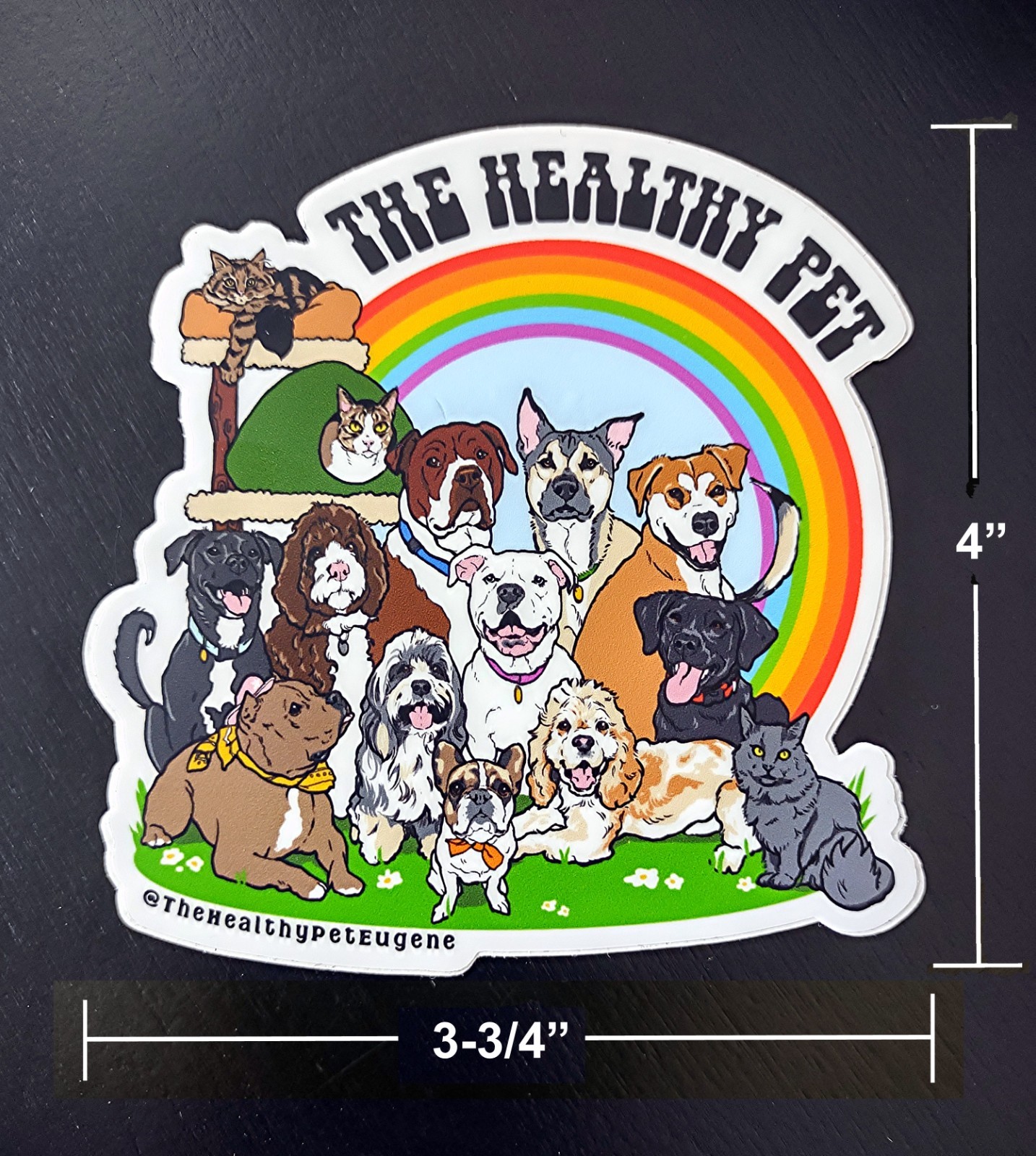 Healthy Pet Colorful Sticker with dogs and cats