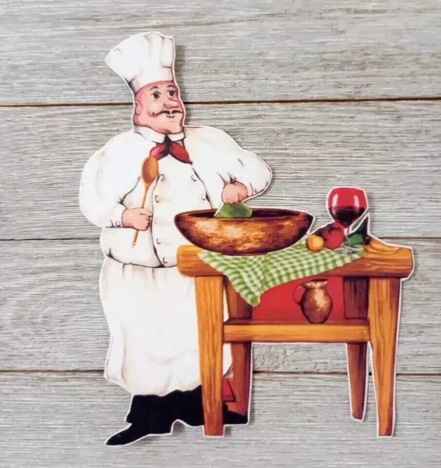 kitchen italian chef wall safe sticker table 6 inch 1pc
