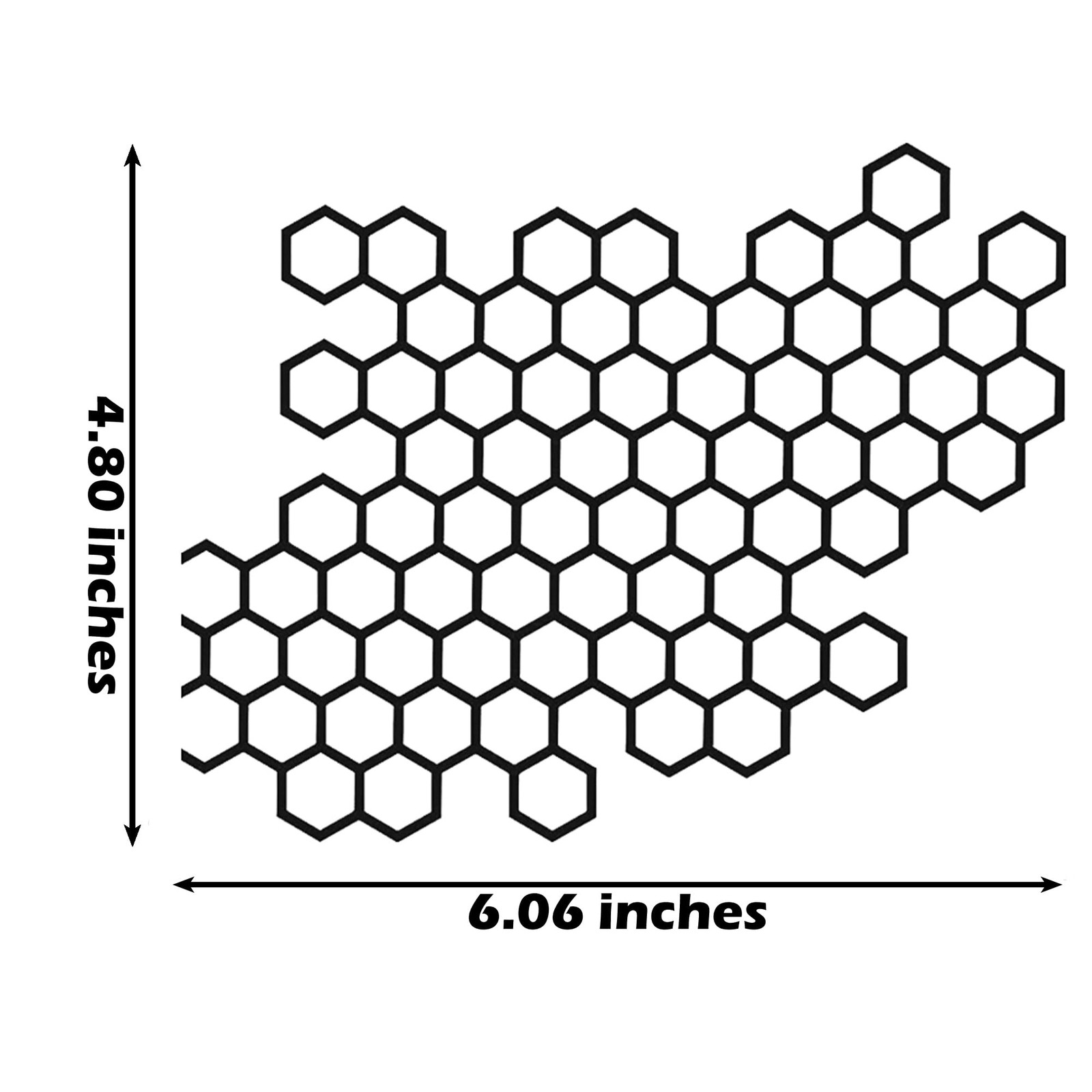 Honeycomb Hexagon Car Vinyl Decal Sticker for Door, 6.06" x 4.80", Black