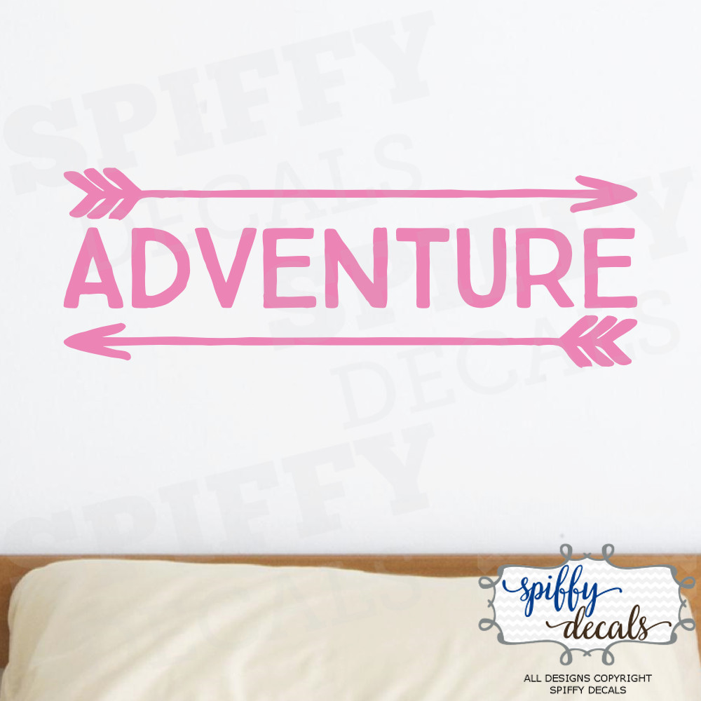 Adventure Awaits Arrow Vinyl Wall Decal Decor Design Sticker Lettering Quote