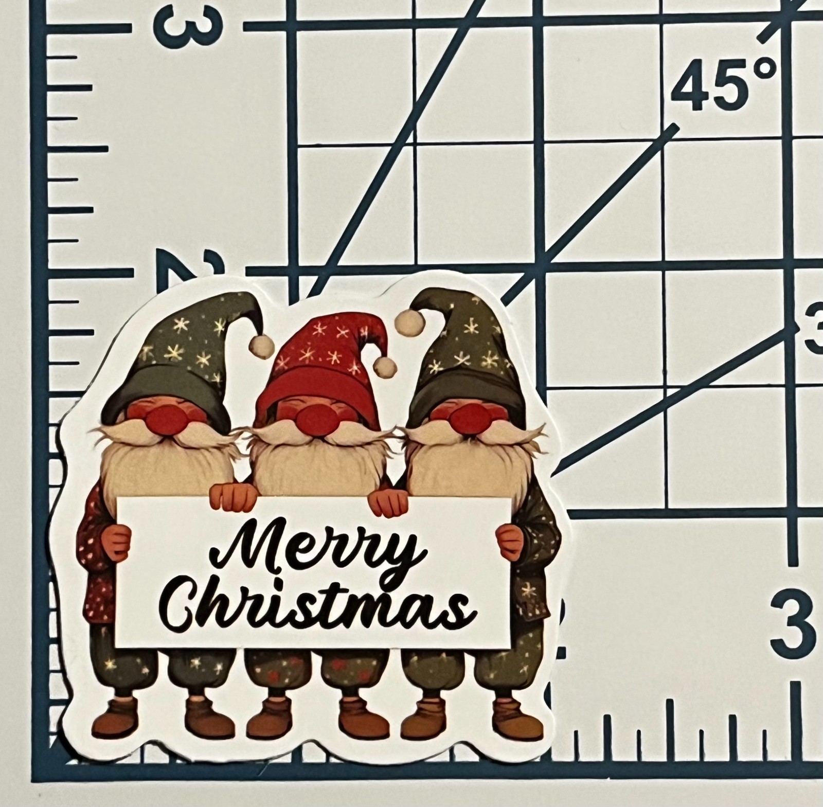 Merry Christmas Gnome Vinyl Sticker Die Cut Holiday Sign Scrapbook Decor
