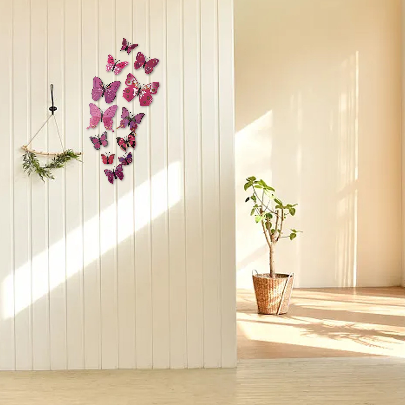 Eco friendly Plastic Butterfly Wall Stickers Set for Outdoor and Indoor Use