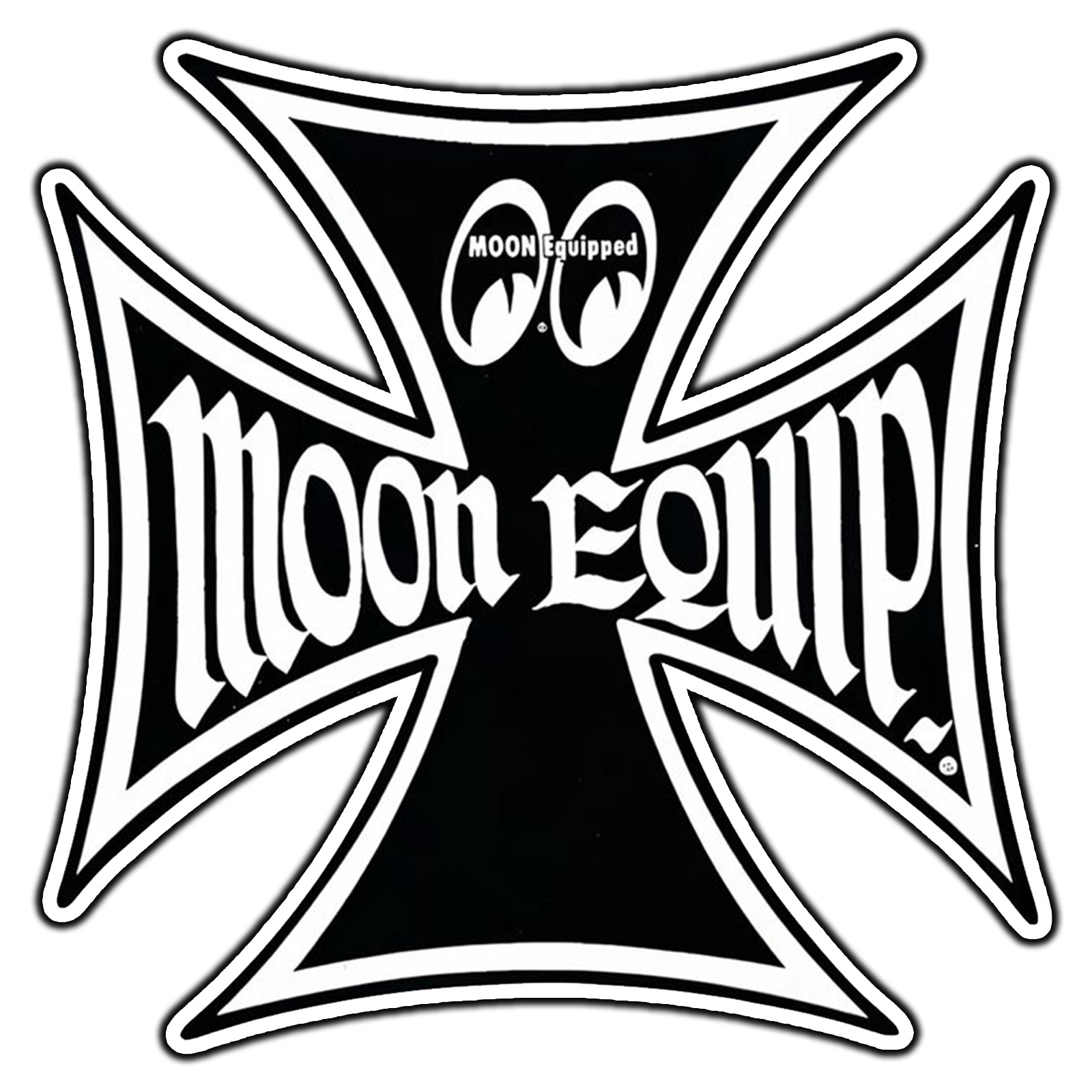Mooneyes Maltese Iron Cross #1 Sticker Waterproof Vinyl Decal Die-Cut Laptop Car