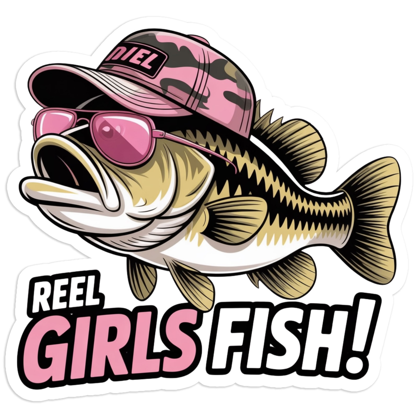 Reel Girls Fish – Vinyl Decal Sticker – Car Window Laptop – #1745