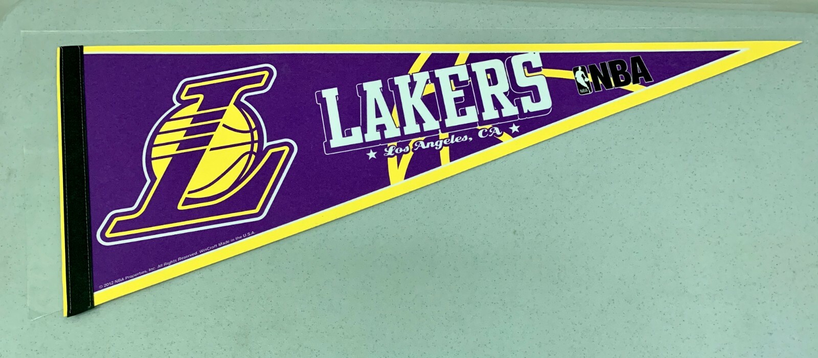 Out-Of-Print Los Angeles Lakers Basketball NBA Classic 12×30 Team Pennant Flag