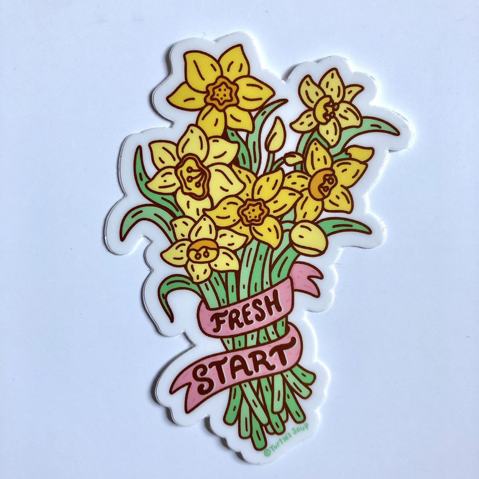 NEW! Turtle’s Soup SET OF 4 VINYL STICKERS / DECALS — 3×3” Whimsical Plant Theme