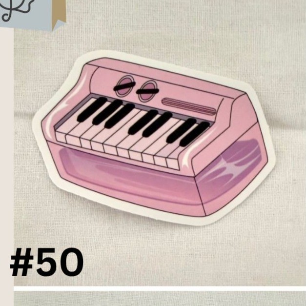 Pink Retro Keyboard Piano Music Sticker Waterproof Vinyl Laptop Thermos No50