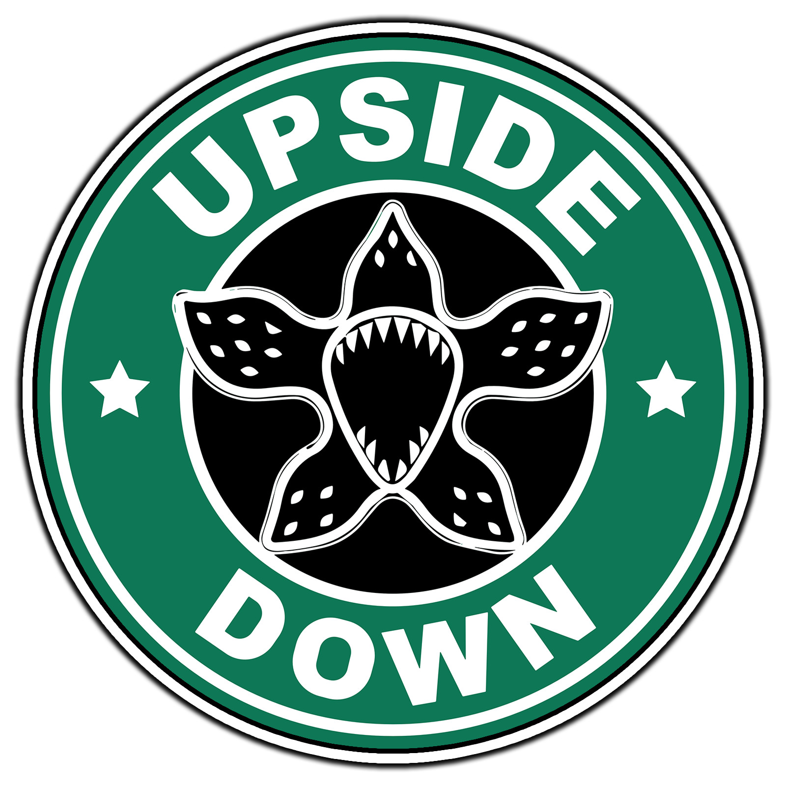 Stranger Things Upside Down Starbucks Logo Sticker Waterproof Vinyl Decal DieCut