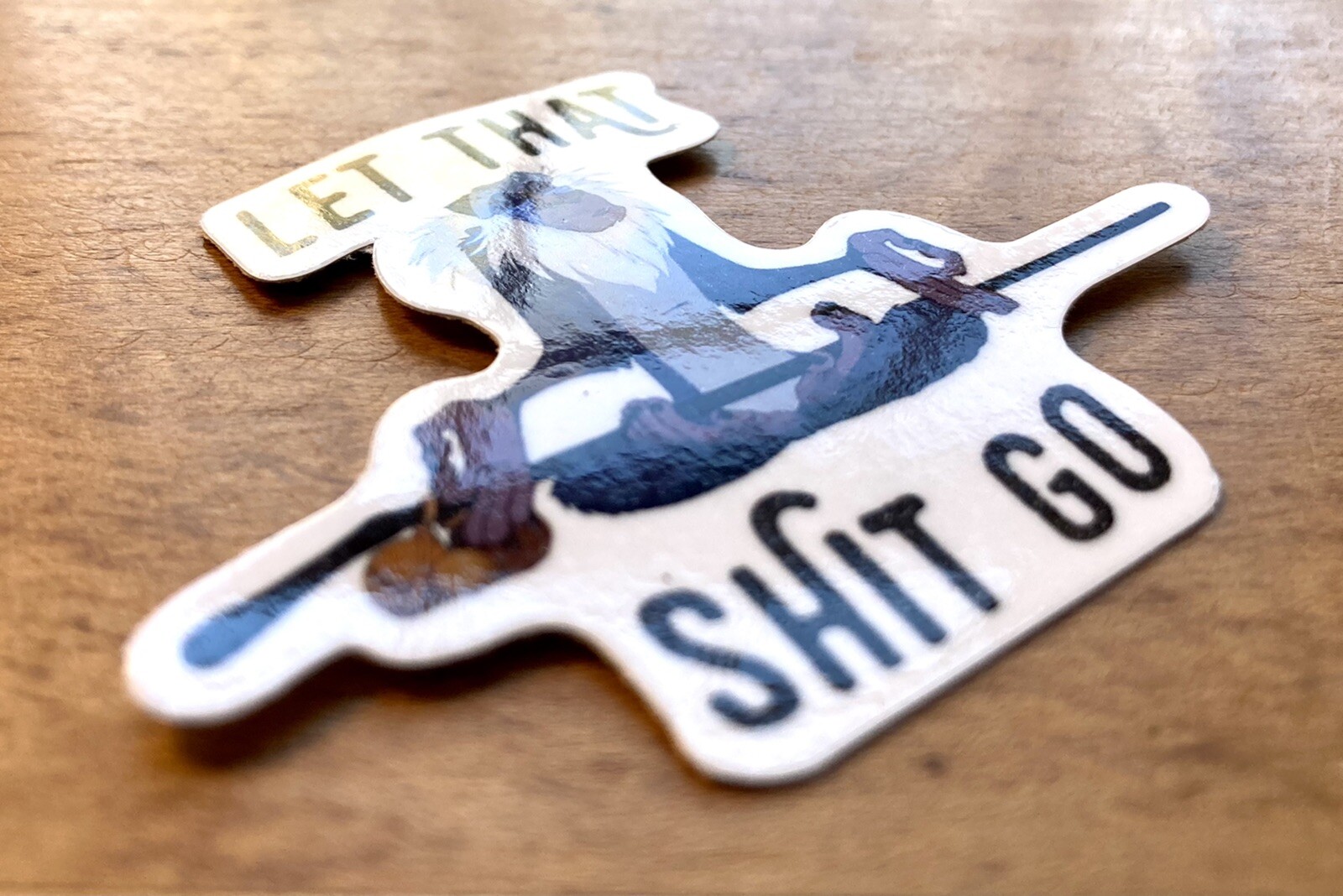 Funny Sticker Decal “Let That S#%t Go” Rafiki The Lion King Yoga Meditation New