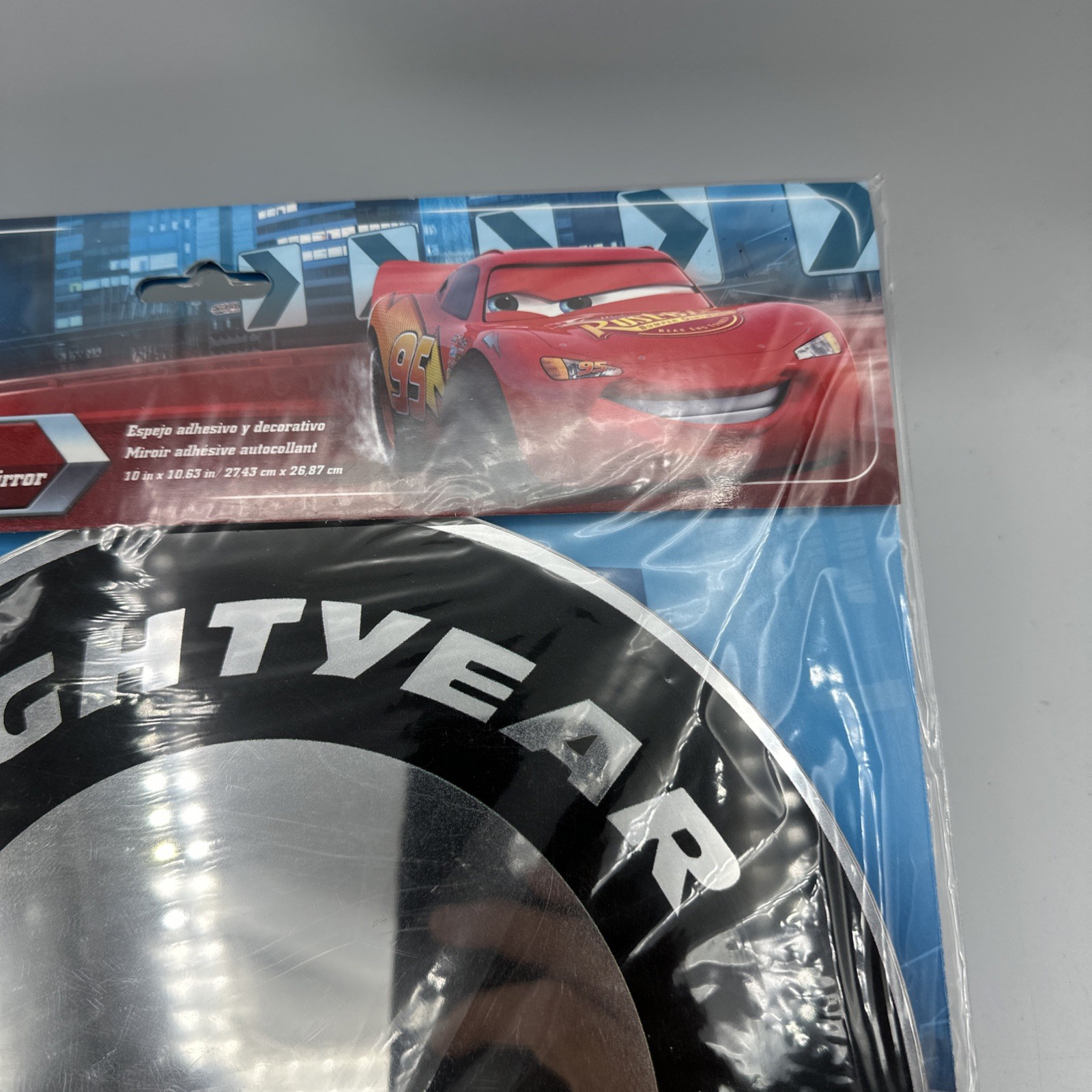 Disney Pixar Cars Lightning McQueen Lightyear Decorative Adhesive Mirror Sealed!