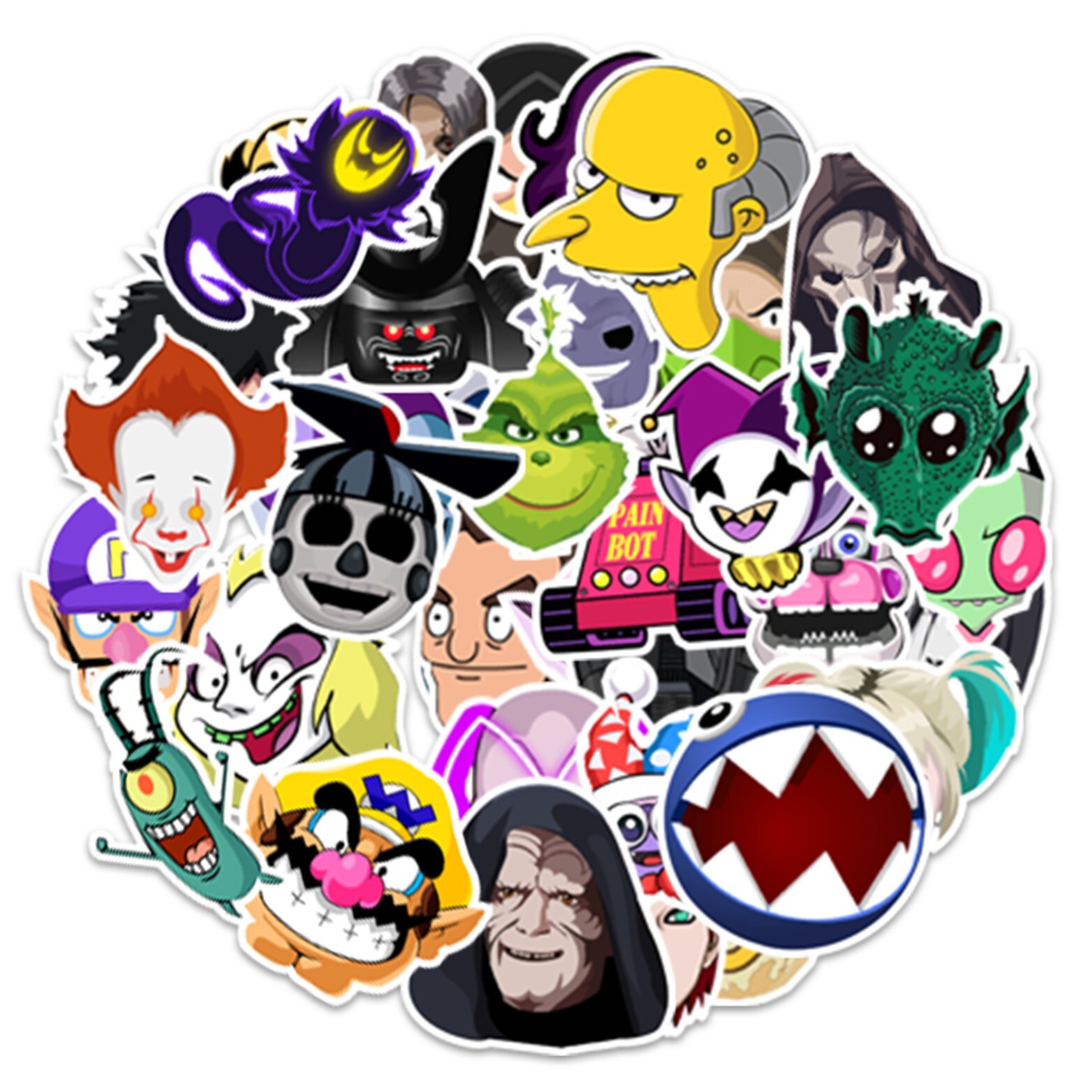 50 Pcs Stickers Villain Anti-Hero Movie Animation Car Luggage Skateboard Vinyl