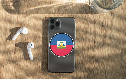 Haiti Flag Circle Sticker Decal