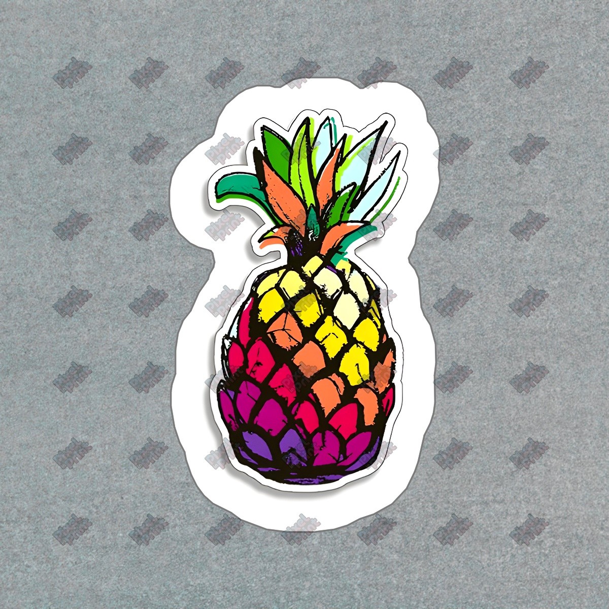 Colorful Pineapple Vinyl Sticker Decal Fun, Vibrant Design for Home #314664