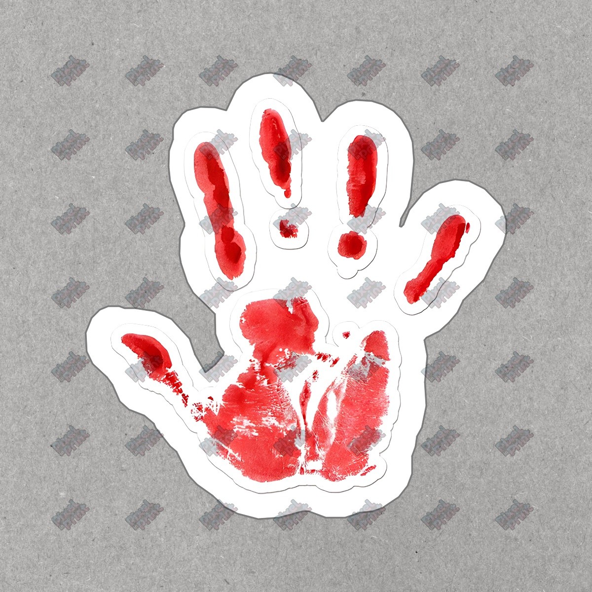 Vibrant Red Handprint Vinyl Sticker Unique Decal for Crafting, Home #339766