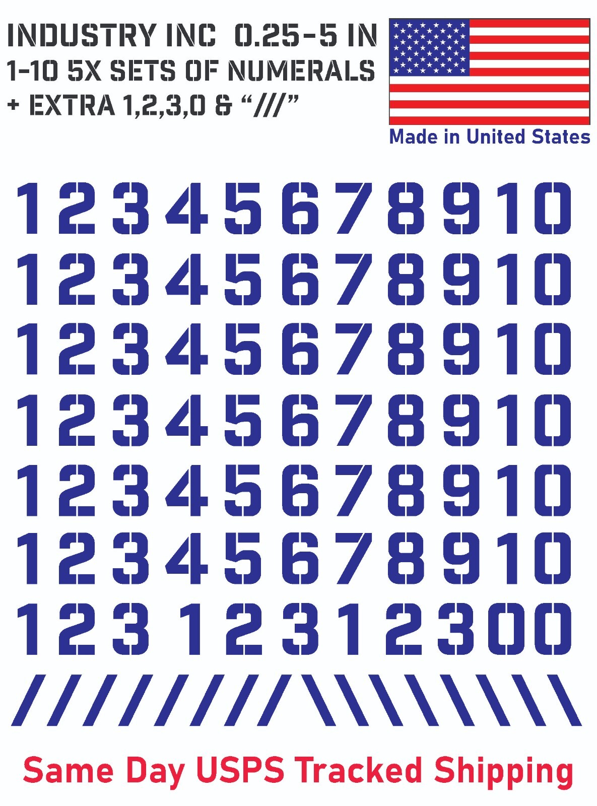 5X 0-10 Industry Inc Vin Decal Sticker Numbers – for Mailbox, Address, Shop