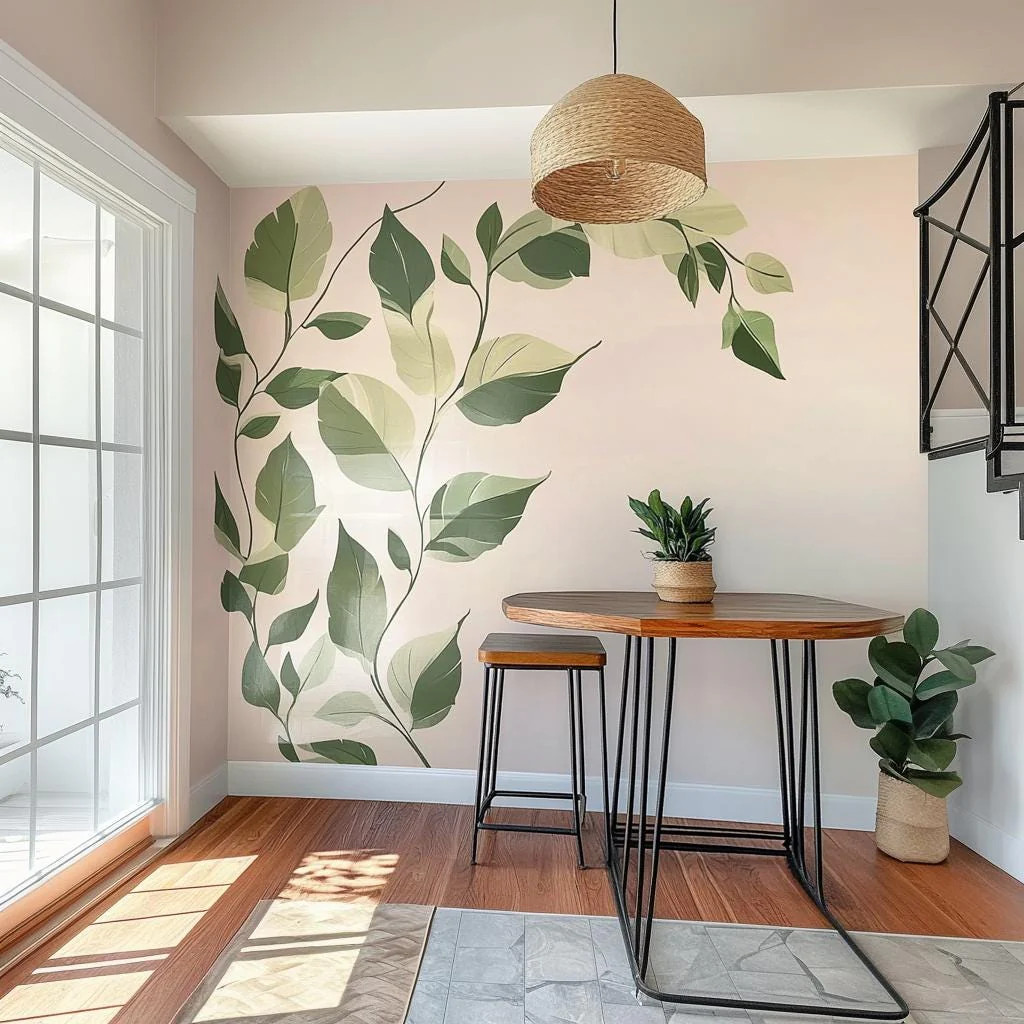 Botanical Wall Decal Sticker | Green Leaf Wall Decor