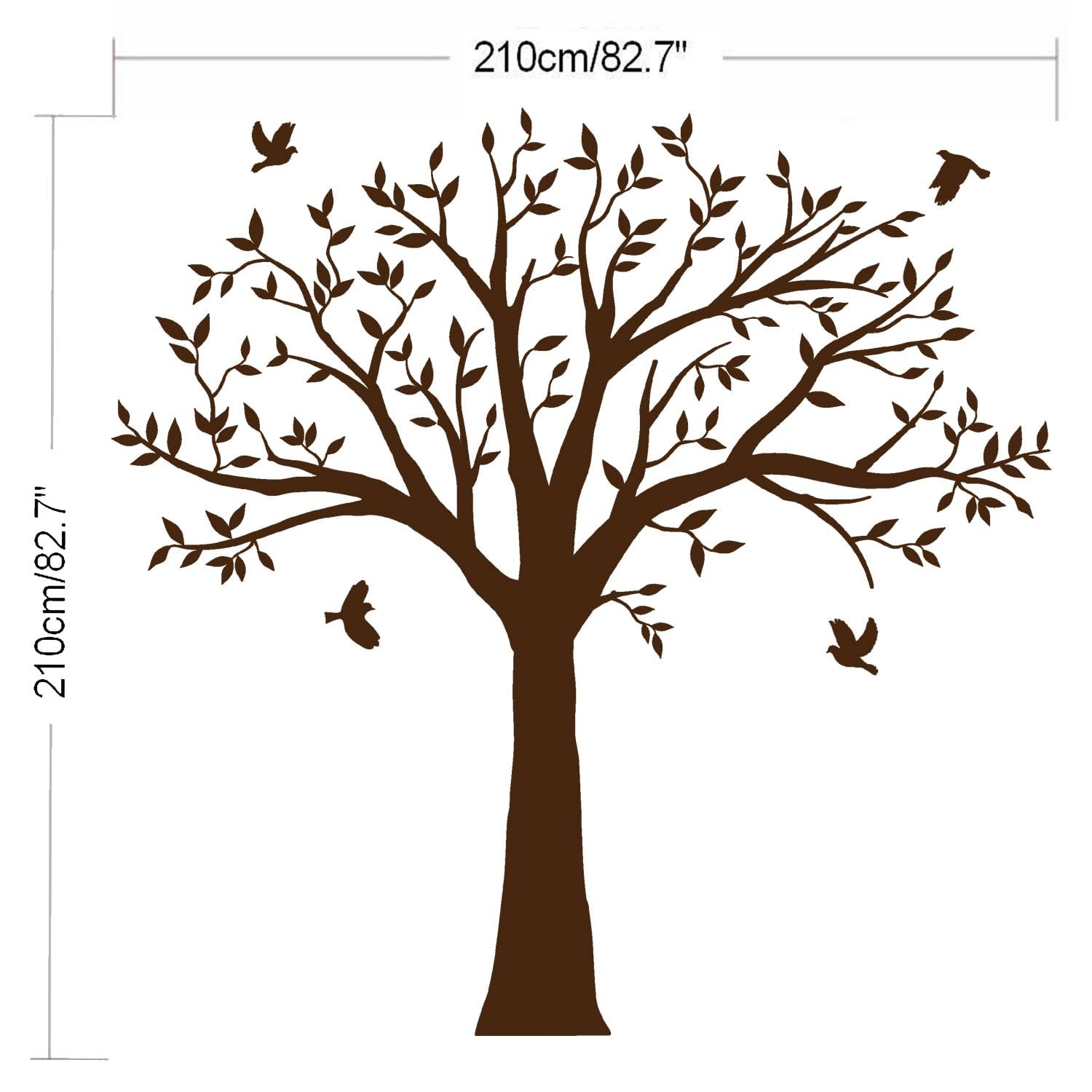 Giant Family Tree Wall Decals Photo Tree Wall Decals with Birds Wall Stickers…