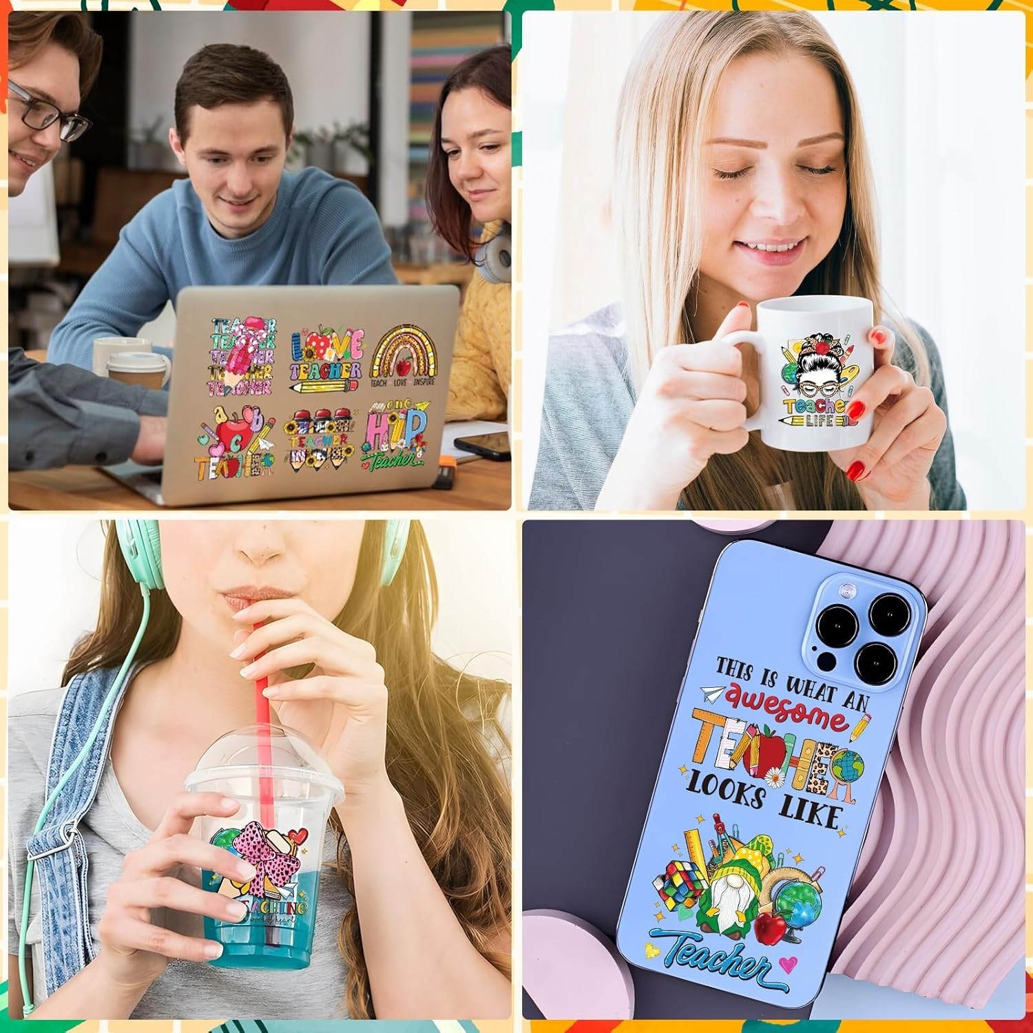 Leopard Print UV DTF Cup Wraps – 20 Sheets Teacher Stickers