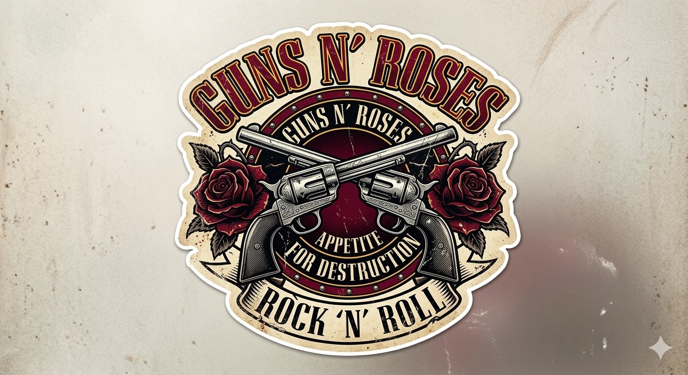 Guns And Roses Sticker Decal Phone Laptop