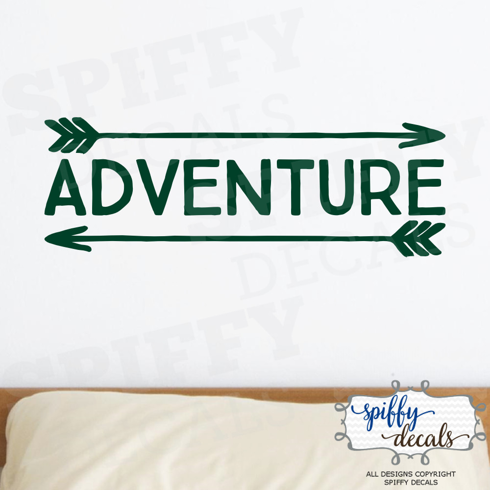 Adventure Awaits Arrow Vinyl Wall Decal Decor Design Sticker Lettering Quote