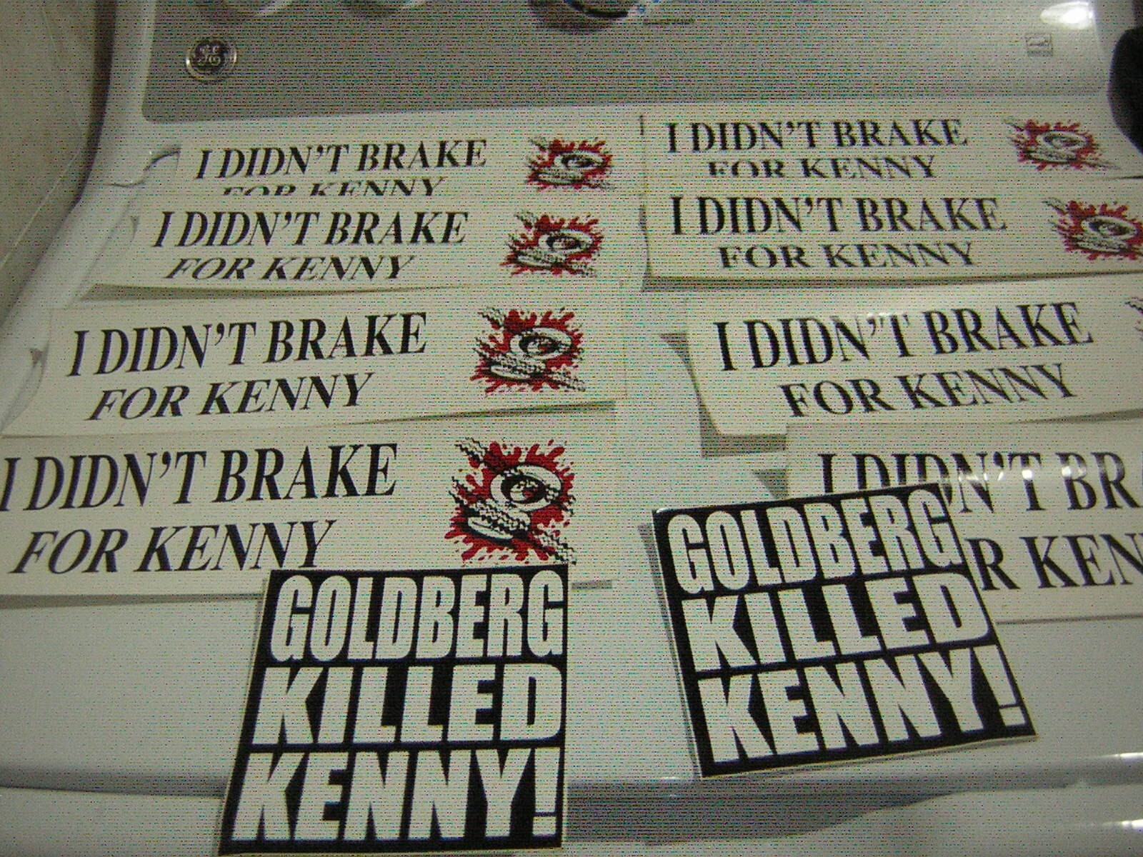 SOUTH PARK BUMPER STICKER LOT OF 10 I DIDN'T BREAK FOR KENNY VINTAGE 1997