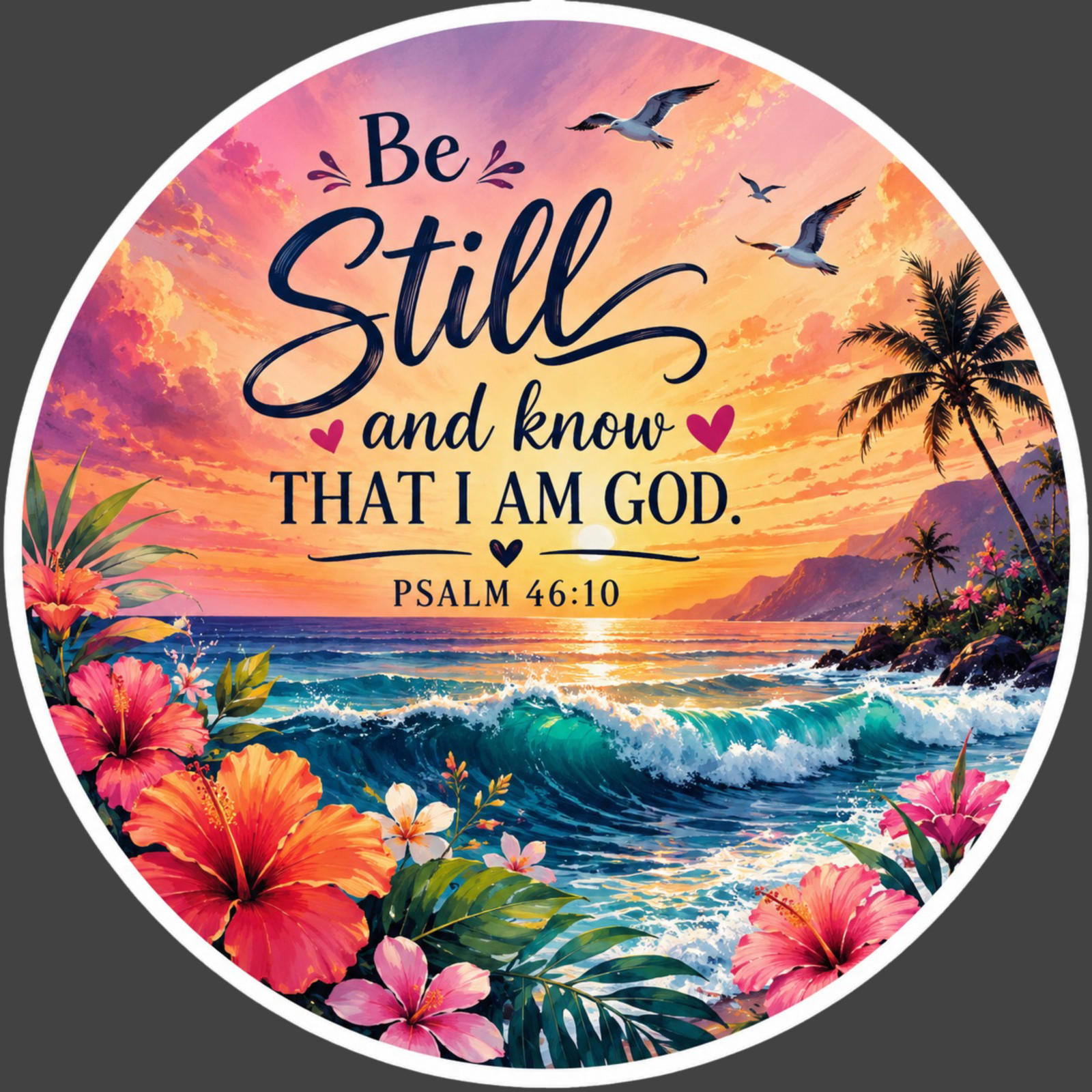 Christian Sticker Vinyl Decal Psalm 46:10 Be Still And Know That I Am God