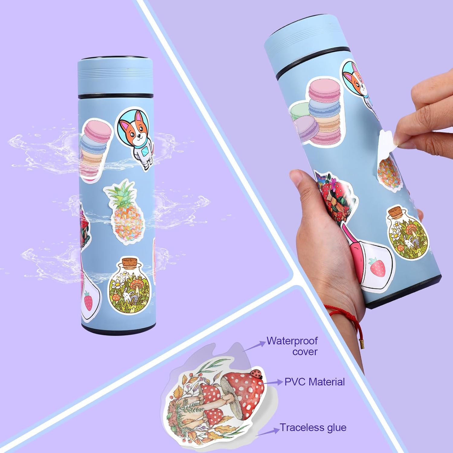 600 PCS Stickers Pack，Cute Colorful Waterproof Stickers，Vinyl Art Stickers.Stick
