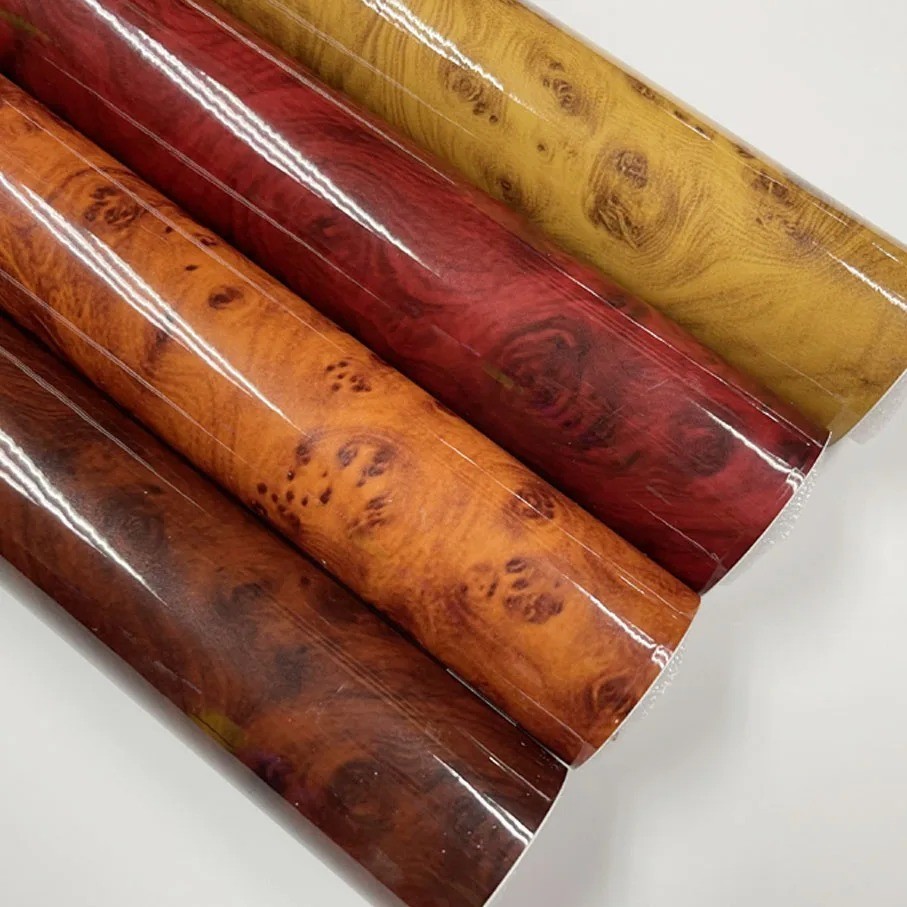 High Gloss Wood Grain Vinyl for Car Interior Furniture Countertop Wrap Sticker