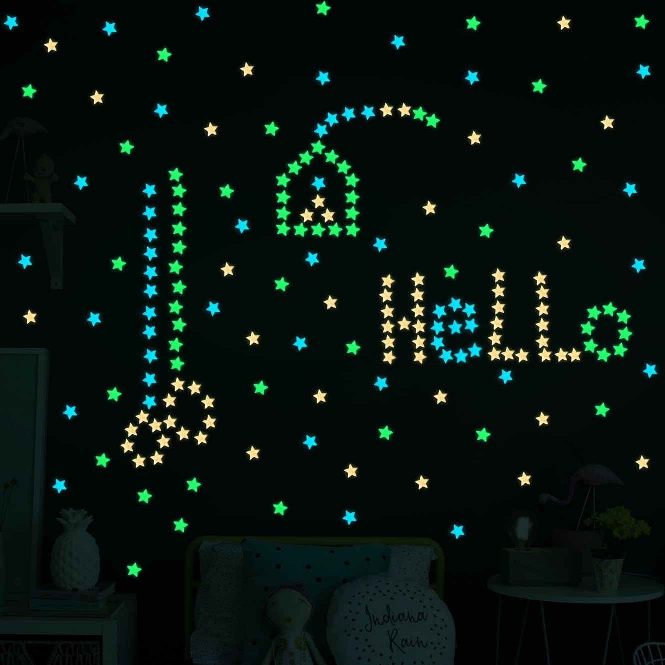 Eco-Friendly Glow in The Dark Star Stickers – Magical Decor for Kids' Space