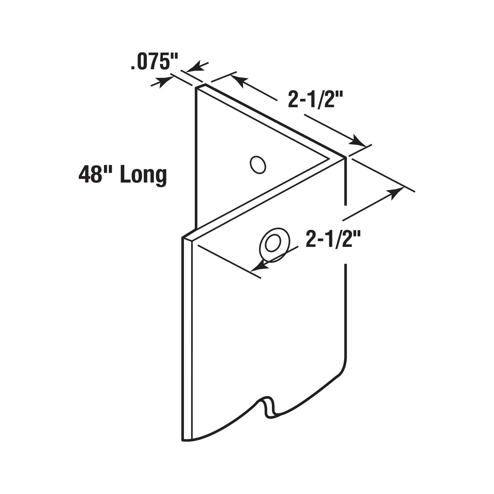 MP10069 Vinyl Corner Shield, White – 2-3/8” x 48” 2-3/8 in.,