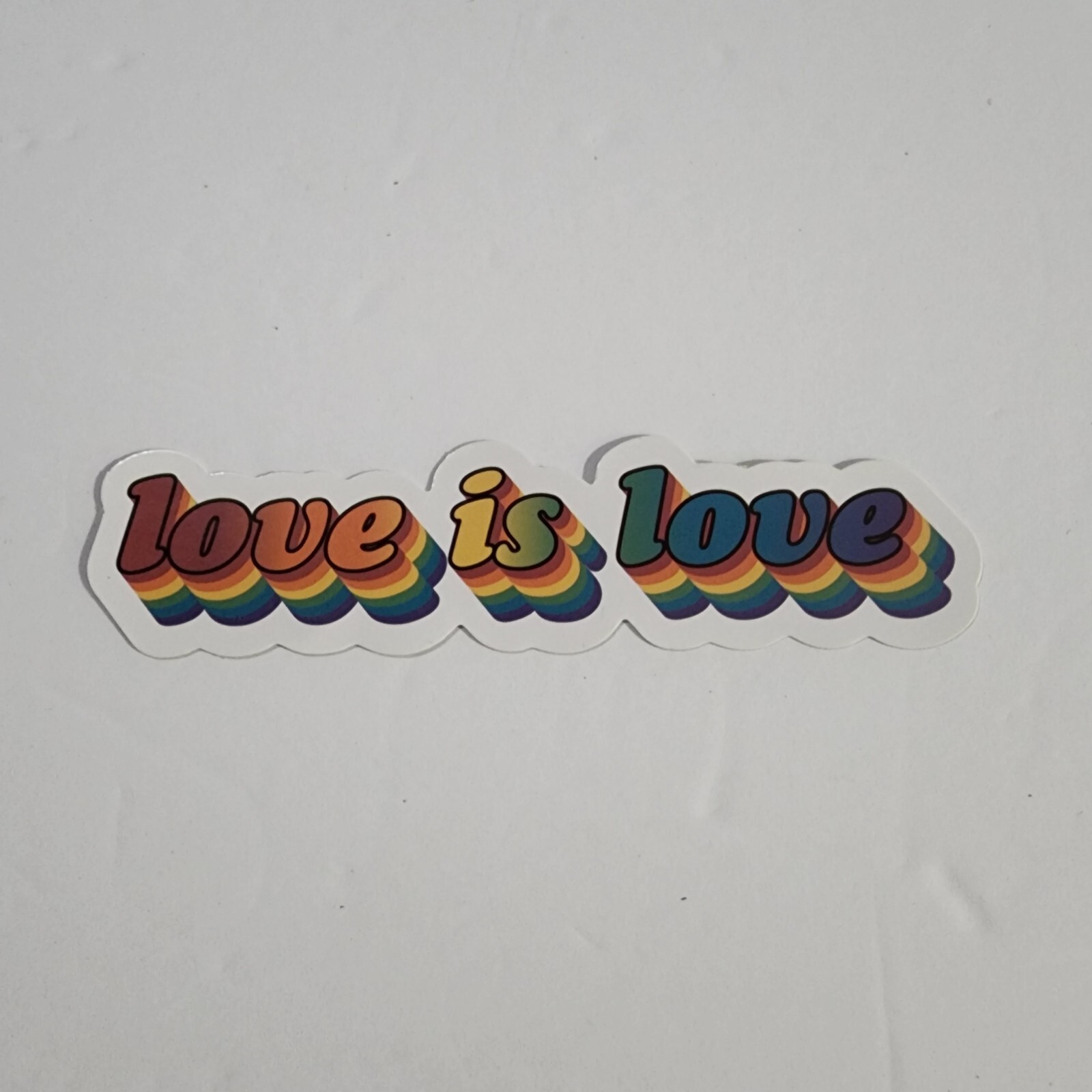 LOVE IS LOVE retro gay pride rainbow sticker LGBTQ+ New