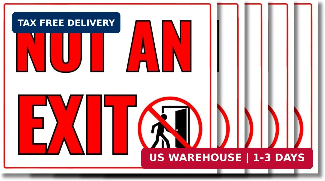 Not an Exit Self-Adhesive Vinyl Sticker Signs, 5 Pack 10 X 8 In Premium Quality