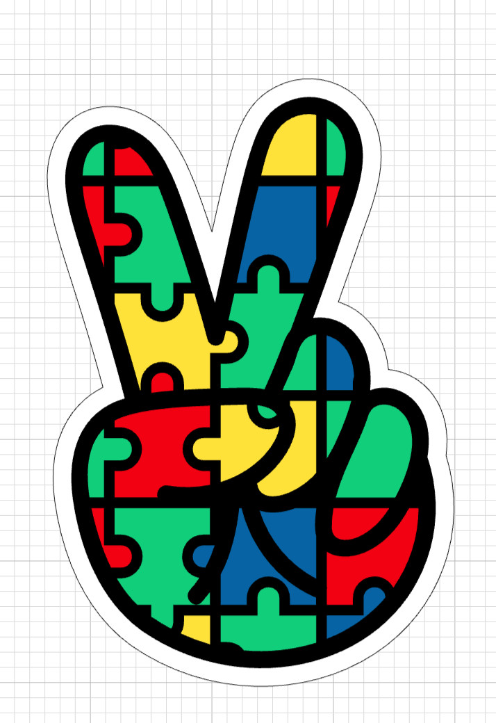 Autism Awareness Puzzle Peace Sign Waterproof Vinyl Sticker Multiple Sizes