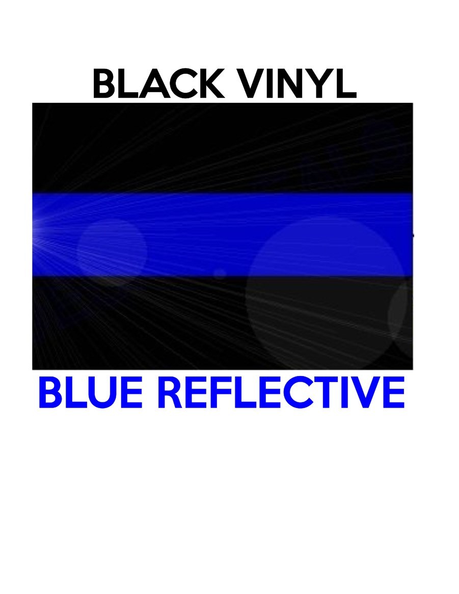 THIN BLUE LINE REFLECTIVE LAW ENFORCEMENT/POLICE Vinyl Decal Sticker Set of 4