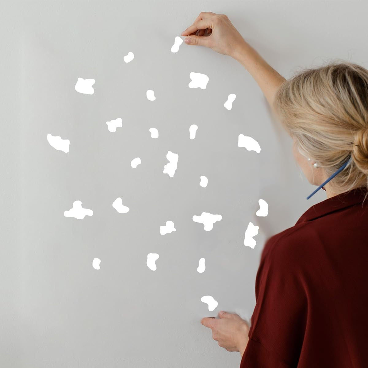Set of 64 Vinyl Wall Art Decal – Cow Pattern – Cows Spots Adhesive Stickers A…