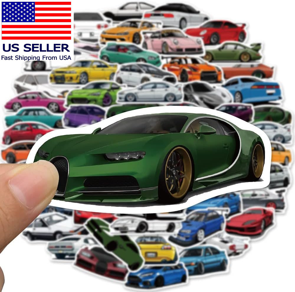 100 Pack Racing Car Stickers – Waterproof Stickers for Kids, Adults – Laptop, Gu