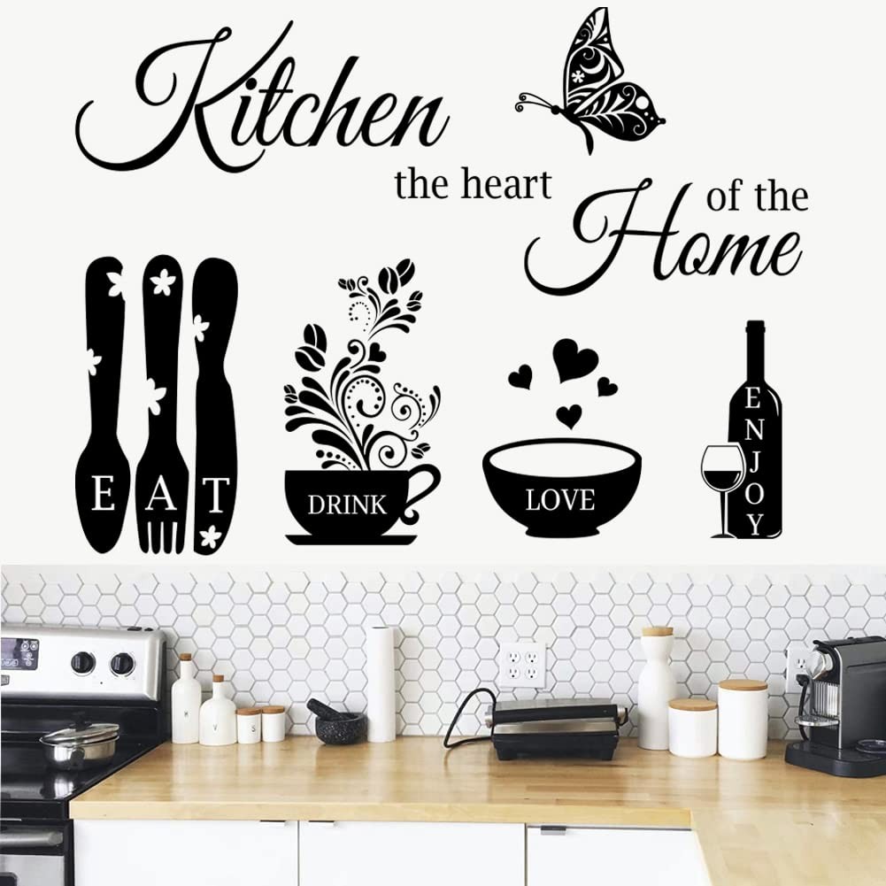 Kitchen Wall Stickers The Heart Of The Home Quotes Vinyl Decals Wall Art Decor
