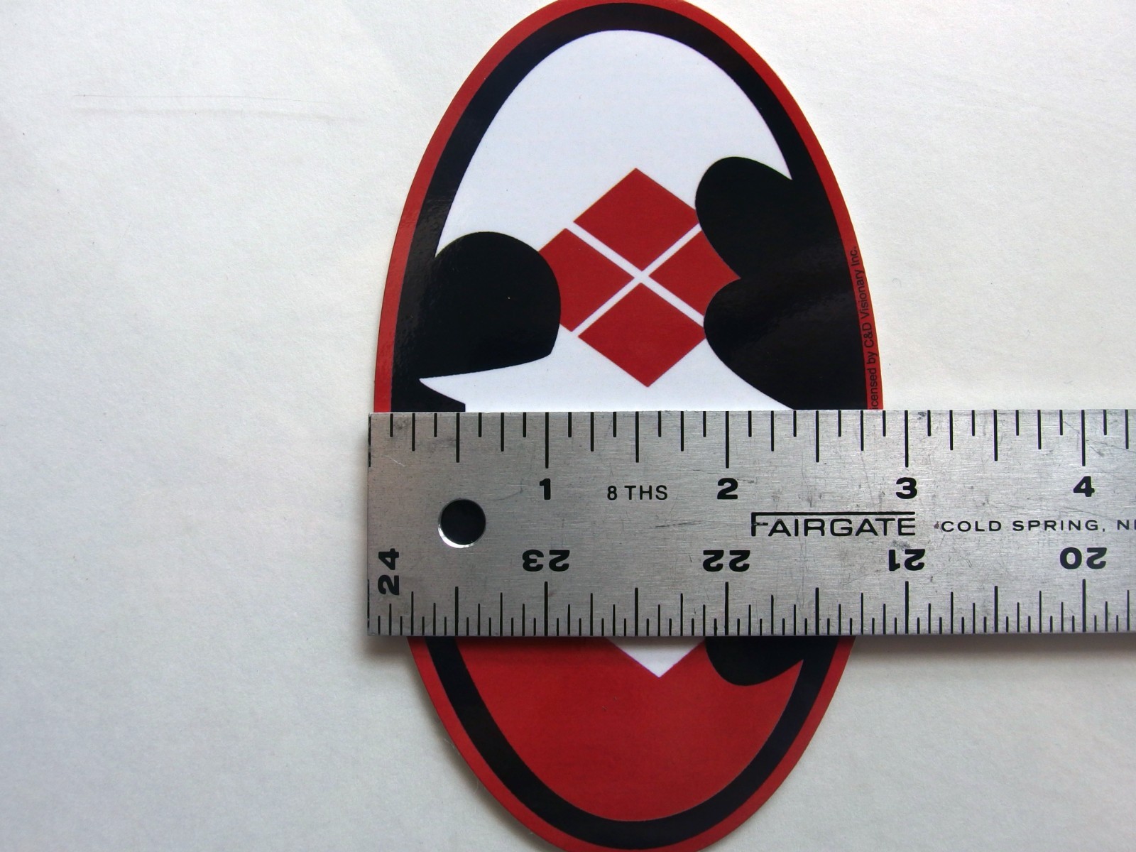 Batman Argyle Logo Sticker DC Comics Harley Quinn Bat Symbol C&D 2014 5×2.875"