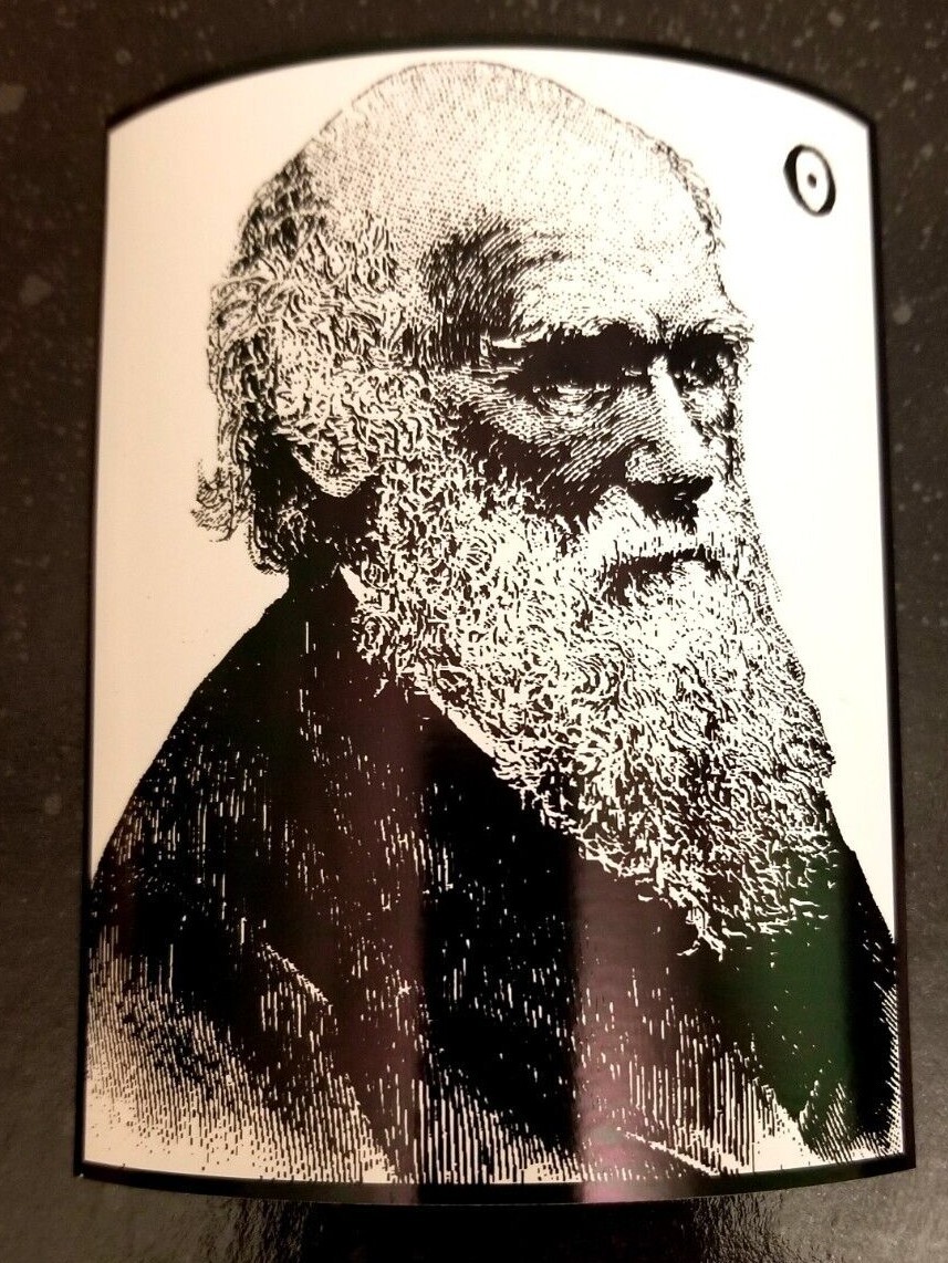 ♆ Charles Darwin 4 x 3" Waterproof Vinyl Sticker [💪 HQ Durability!] Evolution