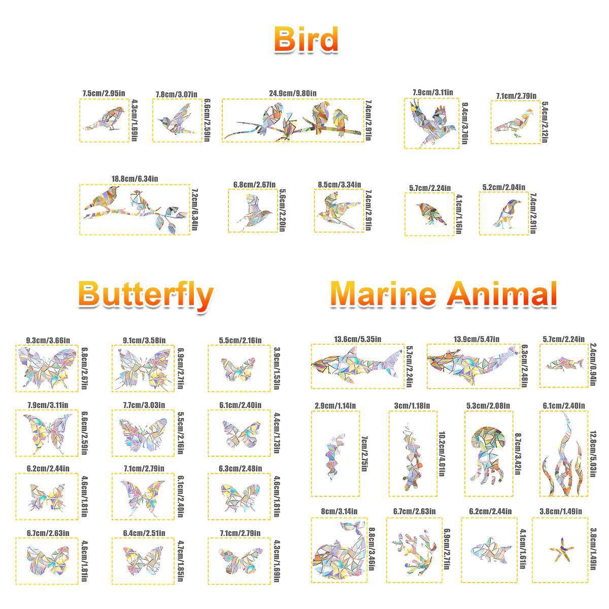 Hummingbird Static Window Clings anti Collision Window Decals for Bird Strikes