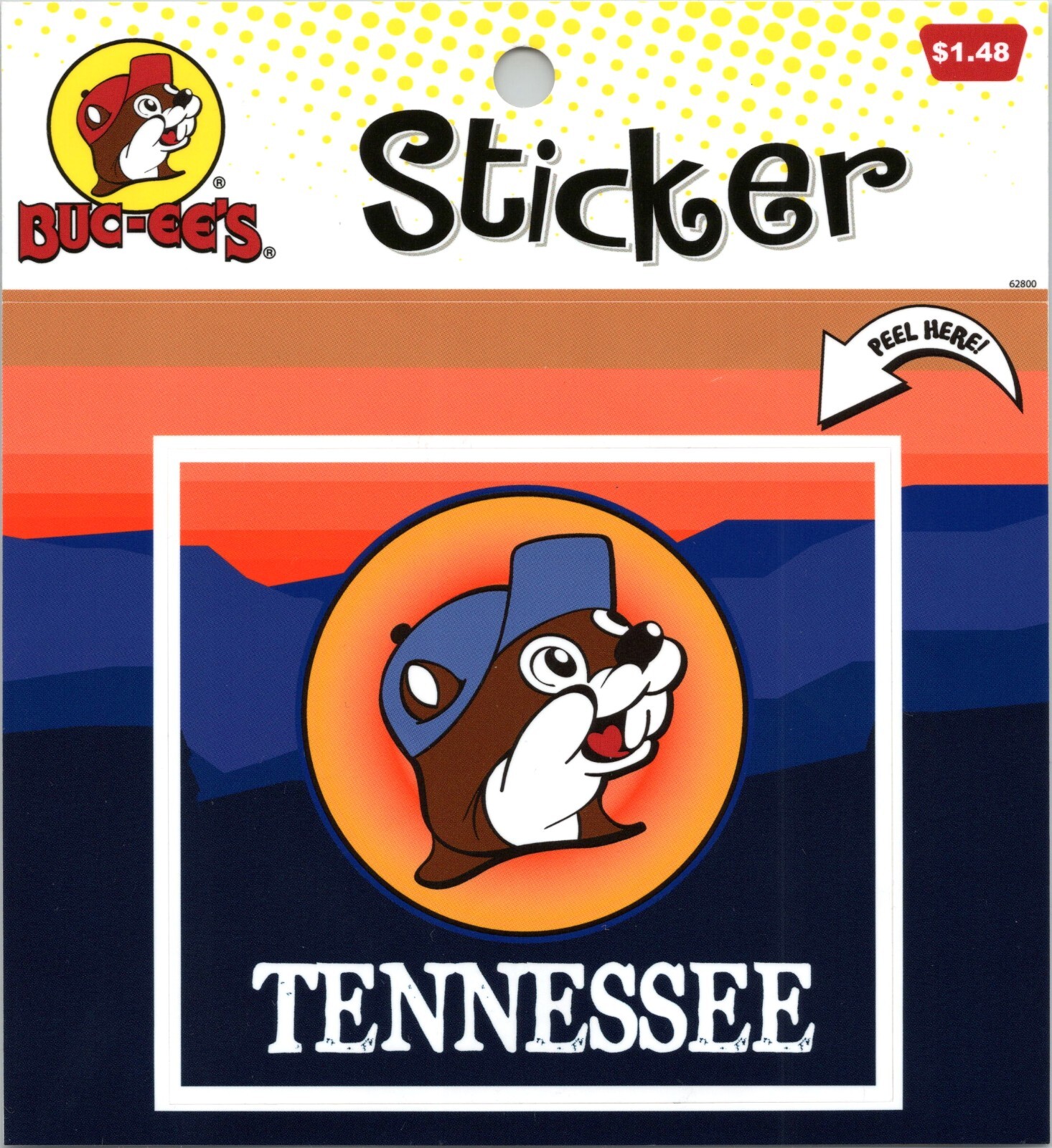Buc-ee's Travel Center- Tennessee, Beaver Logo, Smoky Mountains 4×4 inch sticker