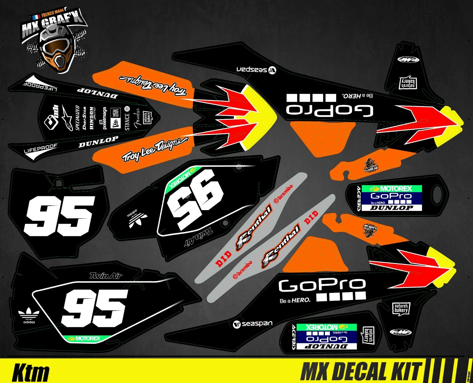 Decal Kit for Ktm SX/SX-F – GoPro Black Edition